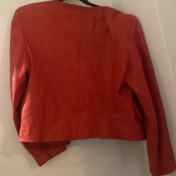 Vintage red leather jacket. Size tag says 36. Fits like a medium. - Picture 3 of 3